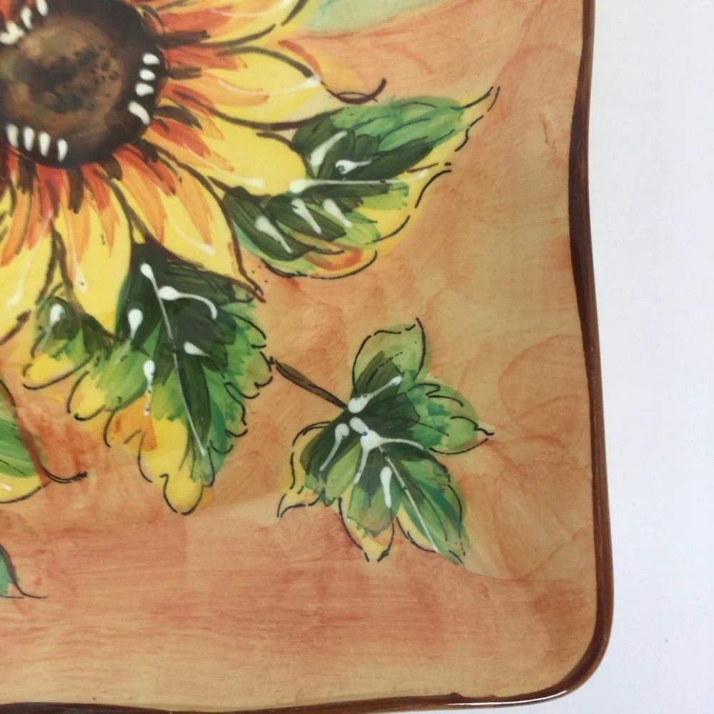 Floral Sunflower Ceramic Accent Plate - Picture 8 of 11